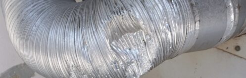 Dent in an air duct.