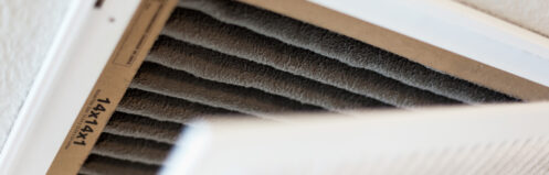Dirty air filter in an AC unit.